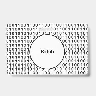 Binary Code Computer Language with Name Badge