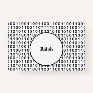 Binary Code Computer Language with Name Badge