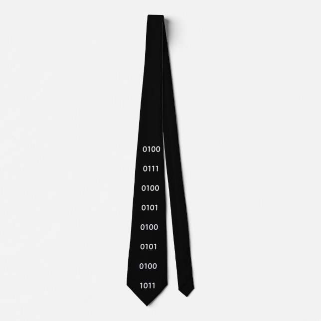 Binary Code for Geek Funny Nerd Neck Tie (Front)