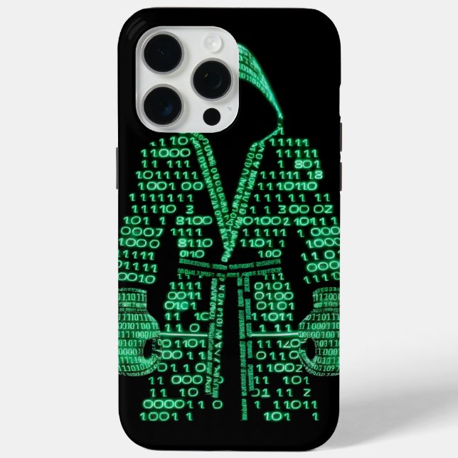 "Binary Code Hacker Hoodie – Cyberpunk Digital Art Case-Mate iPhone Case (Back)