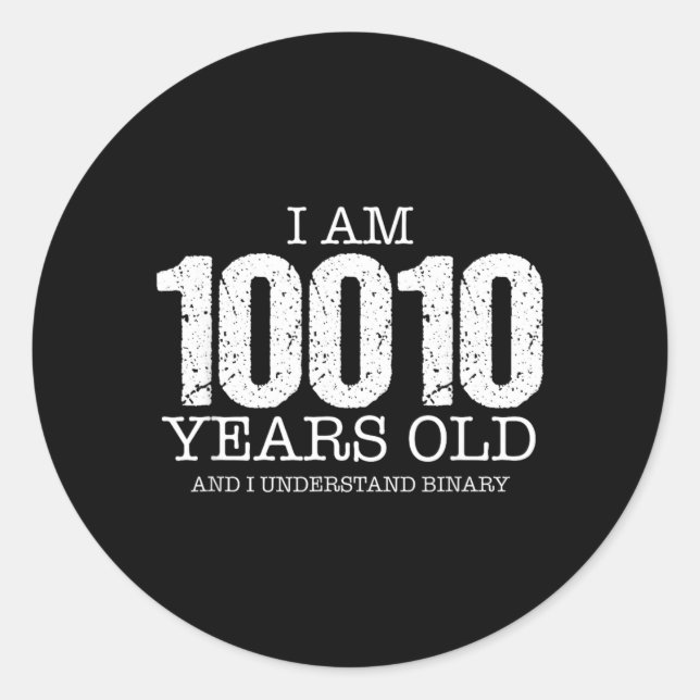 Binary Code Math Geek 18th Birthday Gift Classic Round Sticker (Front)