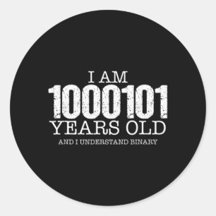 Binary Code Math Geek 69th Birthday Gift Classic Round Sticker