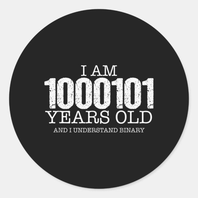 Binary Code Math Geek 69th Birthday Gift Classic Round Sticker (Front)