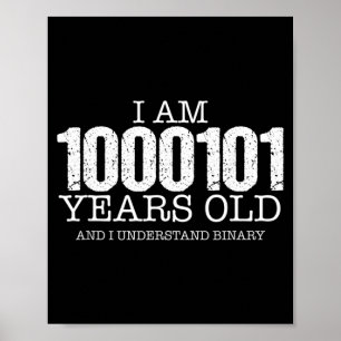 Binary Code Math Geek 69th Birthday Gift Poster