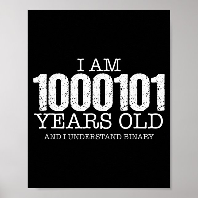Binary Code Math Geek 69th Birthday Gift Poster (Front)