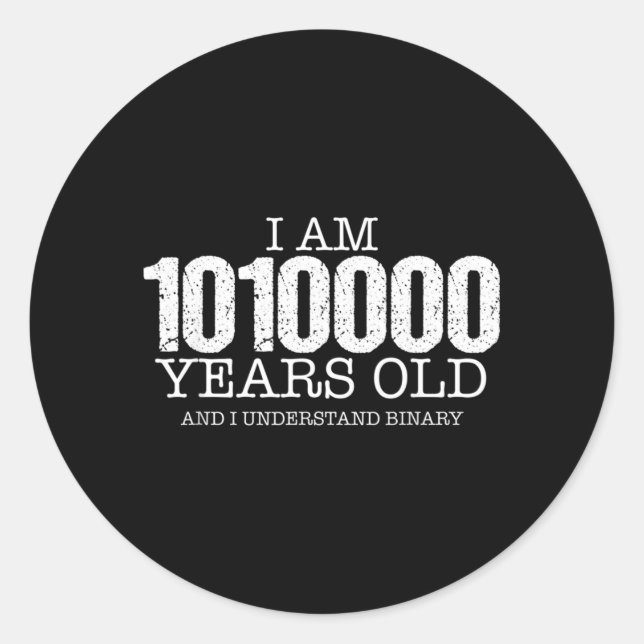 Binary Code Math Geek 80th Birthday Gift Classic Round Sticker (Front)
