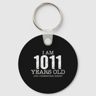 Binary Code Math Kids 11th Birthday Gift Keychain
