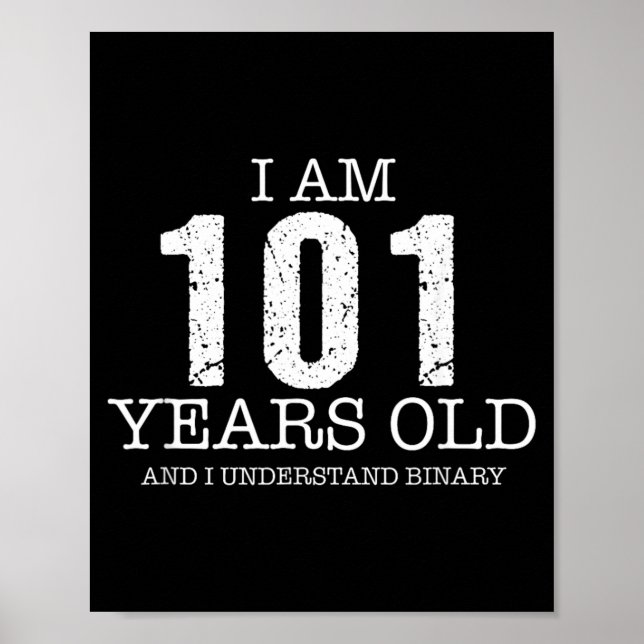 Binary Code Math Kids 5th Birthday Gift Poster (Front)