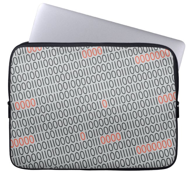BINARY CODE red details Laptop Sleeve (Front)