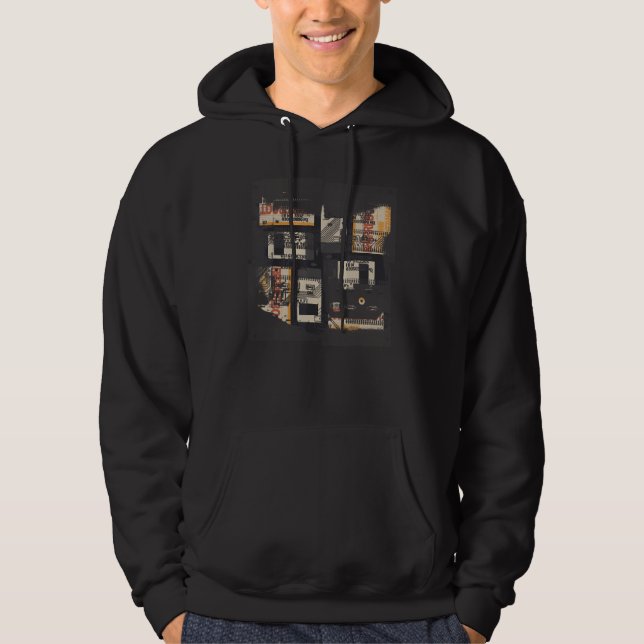 Binary Code Retro Computer Glitch Geek Programmer  Hoodie (Front)