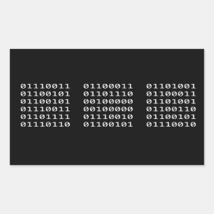 Binary code sticker