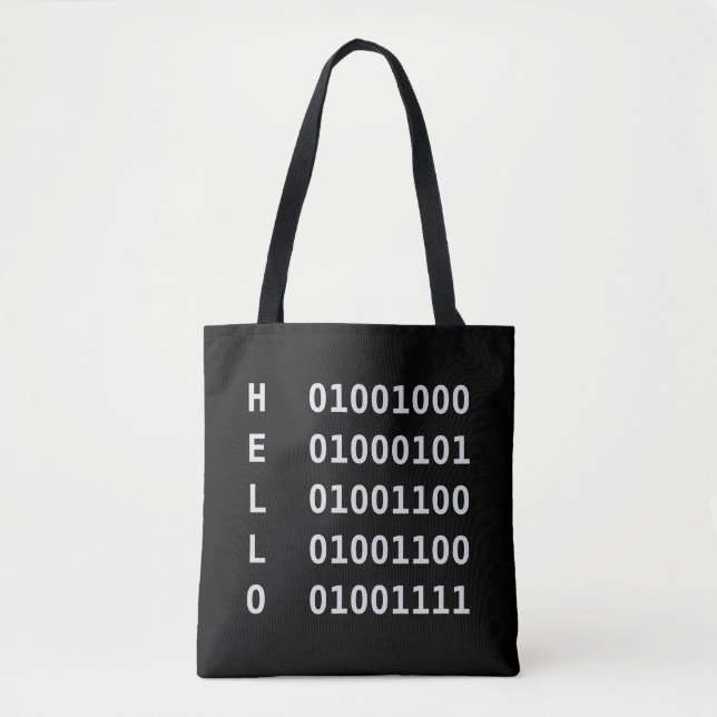 Binary Code Tote Bag (Front)