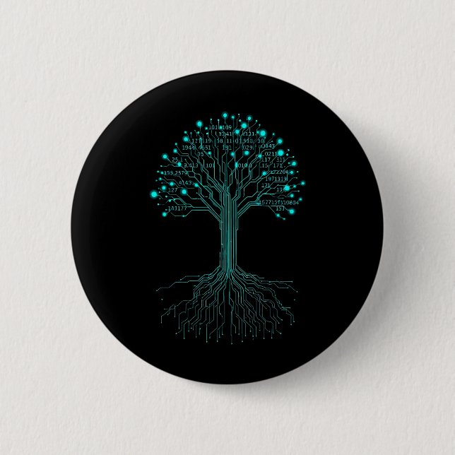 Binary Coding Programmer Graphic Design for Coders 2 Inch Round Button (Front)