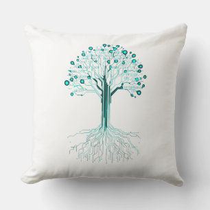 Binary Coding Programmer Graphic Design for Coders Throw Pillow