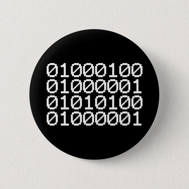 BINARY DATA 2 INCH ROUND BUTTON (Front)
