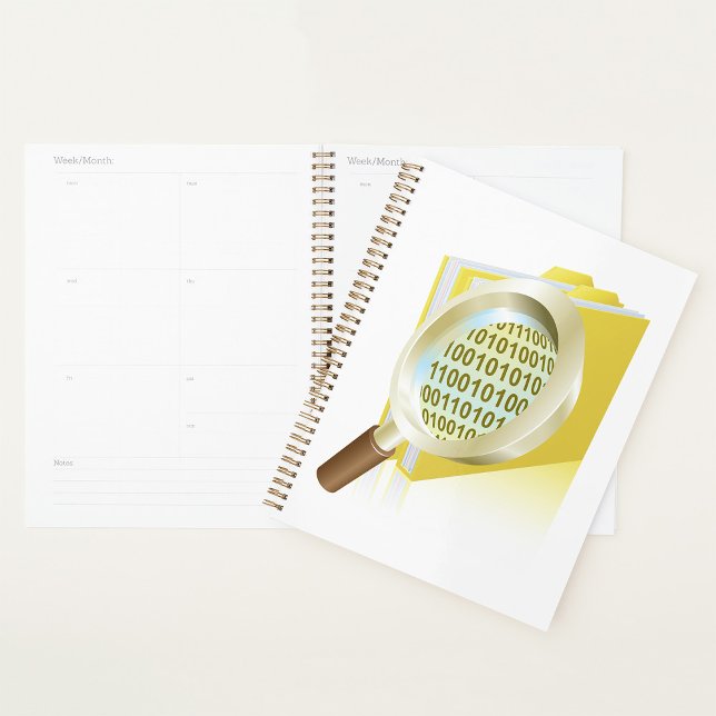 Binary Data Magnifying Glass Digital File Search  Planner (Creator Uploaded)