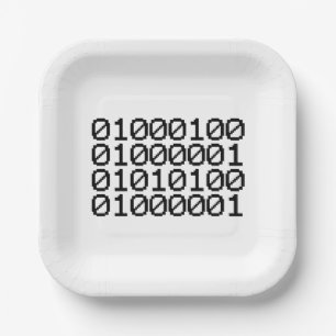 BINARY DATA PAPER PLATE