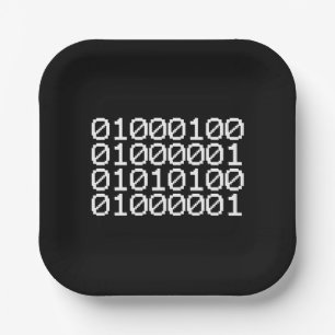 BINARY DATA PAPER PLATE