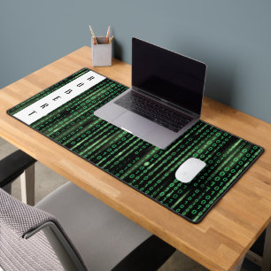 Binary data stream personalized desk mat