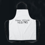 Binary Decision Yes No Minimalist Industrial Apron<br><div class="desc">The human element in a binary process. A heavy-duty apron featuring sharp technical typography,  perfect for the creator managing a disciplined studio.</div>
