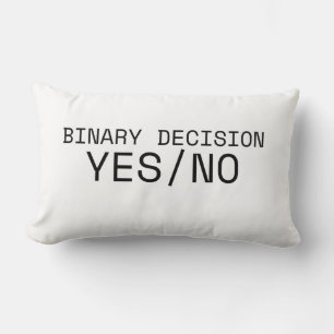 Binary Decision Yes No Minimalist Industrial  Lumbar Pillow