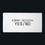 Binary Decision Yes No Minimalist Typewriter  Desk Mat<br><div class="desc">Define your workspace with absolute clarity. A premium,  expansive desk mat featuring sharp typewriter typography that centers your environment on the power of the binary choice.</div>