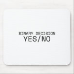 Binary Decision Yes No Minimalist Typewriter  Mouse Pad<br><div class="desc">Navigate with precision. High-quality surface with crisp,  high-contrast text designed for a command center that values definitive logic over ambiguity.</div>