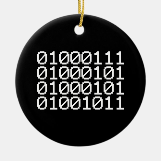 BINARY GEEK CERAMIC ORNAMENT (Front)