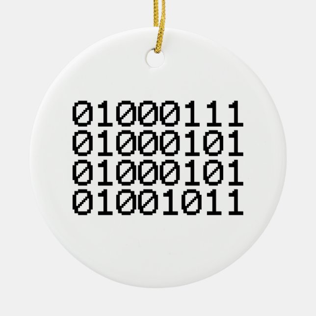 BINARY GEEK CERAMIC ORNAMENT (Front)