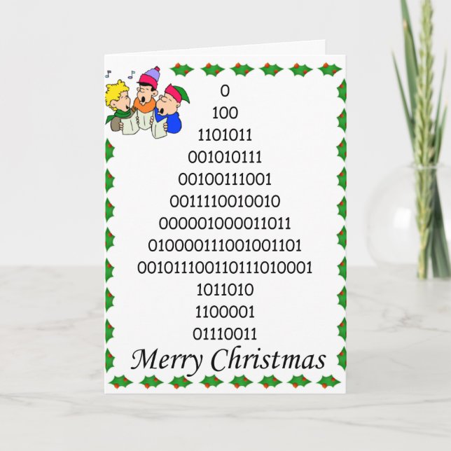 Binary geeks' Christmas tree Holiday Card (Front)