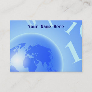 Binary Globe Background, Your Name Here Business Card