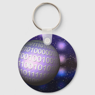 Binary Globe Keychain