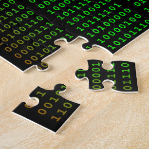 Binary Green and Red With Spaces Jigsaw Puzzle