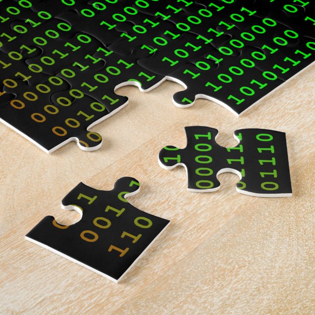 Binary Green and Red With Spaces Jigsaw Puzzle (Side)