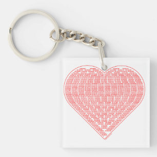 Binary Heart Keychain
