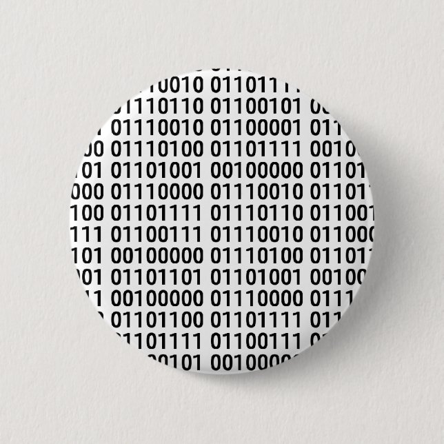 Binary: I Love To Program 2 Inch Round Button (Front)
