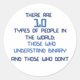 binary joke classic round sticker