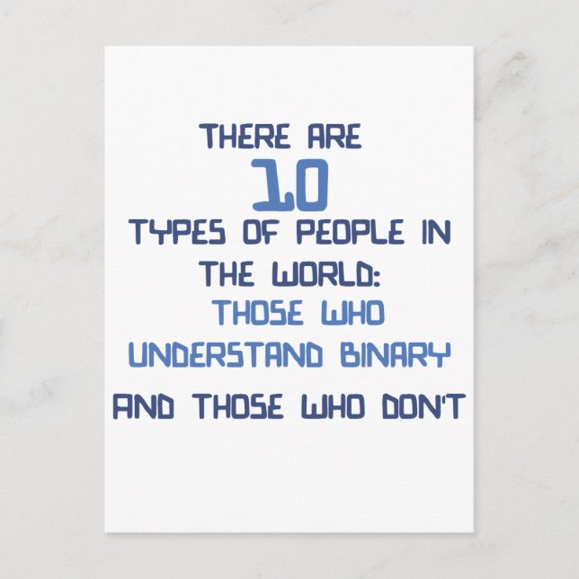 binary joke postcard (Front)