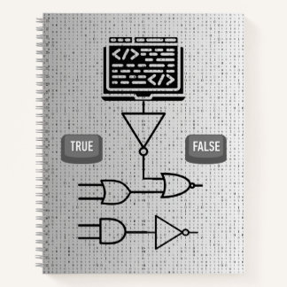 Binary Logic Spiral Notebook – Modern Design