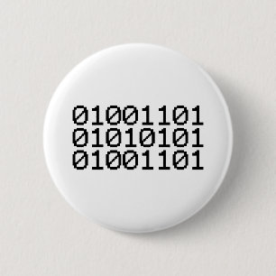 BINARY MUM 2 INCH ROUND BUTTON