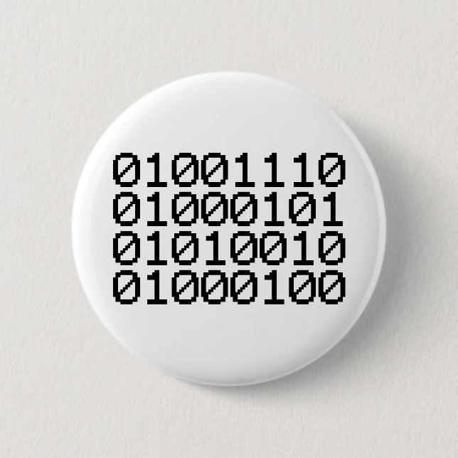 BINARY NERD 2 INCH ROUND BUTTON (Front)