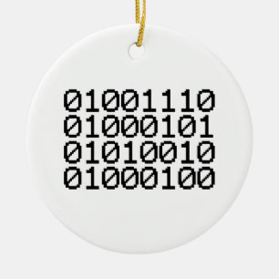 BINARY NERD CERAMIC ORNAMENT