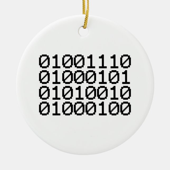 BINARY NERD CERAMIC ORNAMENT (Front)