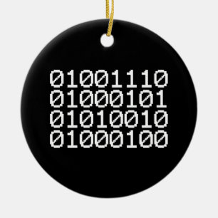BINARY NERD CERAMIC ORNAMENT