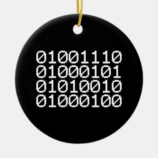 BINARY NERD CERAMIC ORNAMENT (Front)