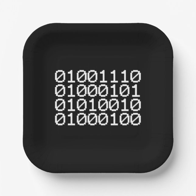 BINARY NERD PAPER PLATE (Front)