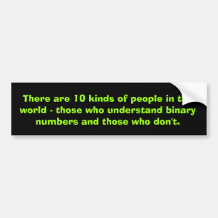 Binary numbers bumper sticker