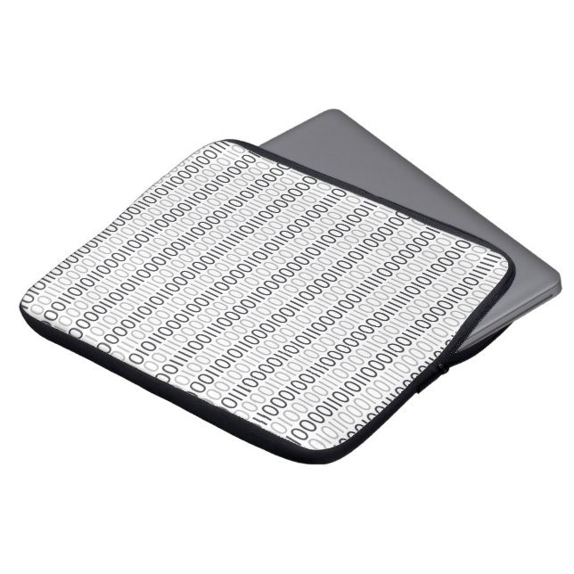 Binary numbers grey laptop sleeve (Front Top)