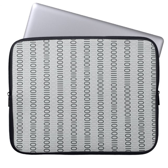 Binary Numbers Grey on any Colour Laptop Sleeve (Front)