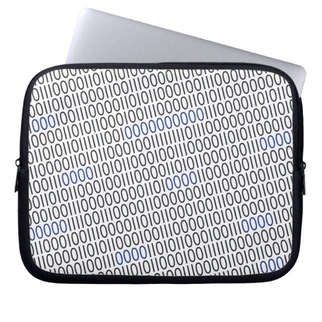 Binary Numbers Pattern Blue Grey on any Colour Laptop Sleeve (Front)